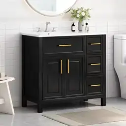 36 in. W Black Freestanding… — Photo 2