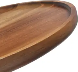13.8" Round Acacia Wood Tray… — Photo 2