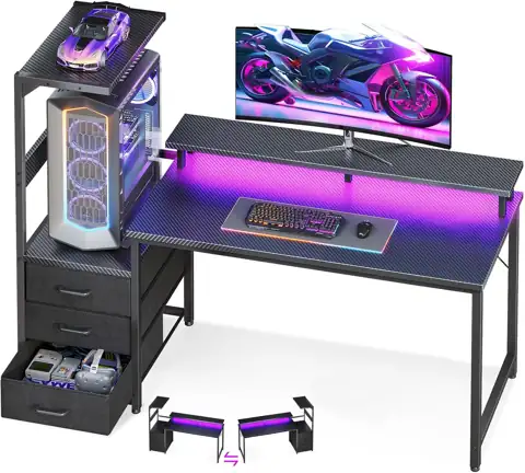 AODK Gaming Desk w/PC Showcase… — Photo 1