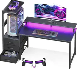 AODK Gaming Desk w/PC Showcase… — Photo 1