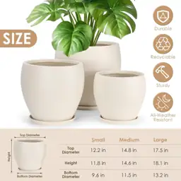 YNNICO 17.5/14.8/12.2 Inch Extra Large… — Photo 2
