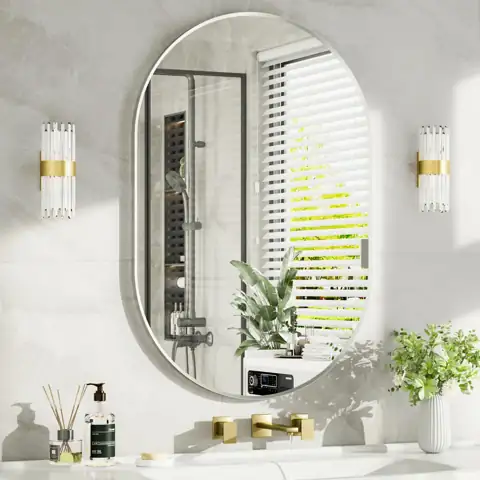 30"x36" Brushed Nickel Oval Bathroom… — Photo 1