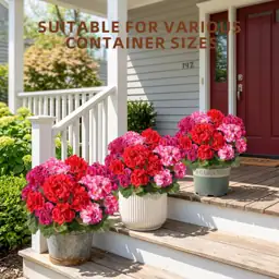 Artificial Geraniums, 2-Pack Potted Faux… — Photo 2