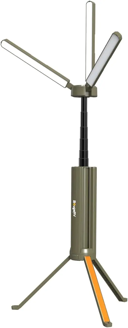 Triangle With Flashlight Sign BougeRV Telescopic Camping Light CL04, 15600mAh Camp Lantern ...