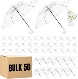 50 Pack Clear Wedding Umbrellas… — Photo 1