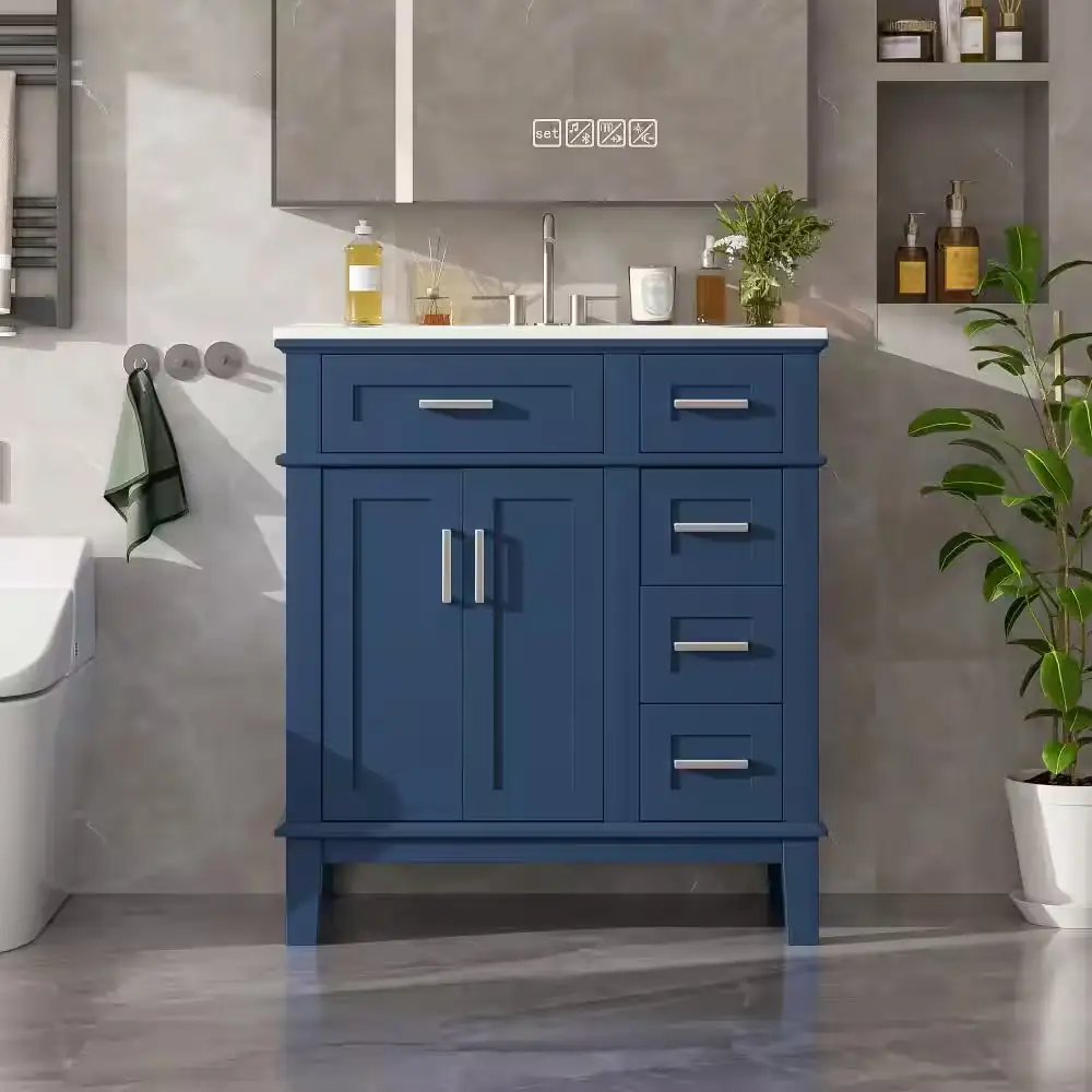 30 in. W Blue Freestanding… — Photo 1