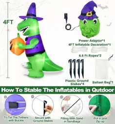 4 Ft Halloween Inflatables Witch… — Photo 2