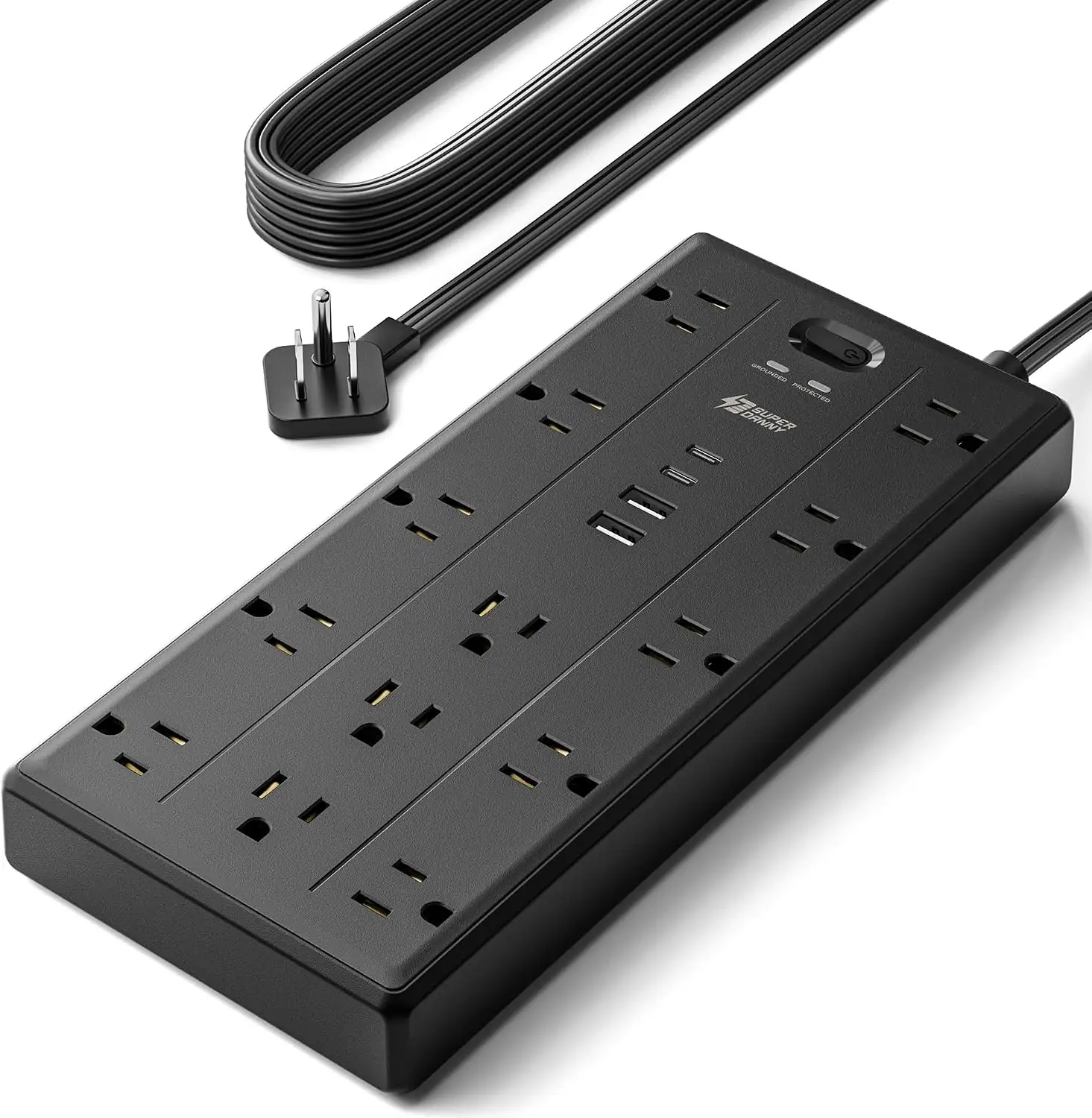 SUPERDANNY 10Ft Extension Cord with… — Photo 1