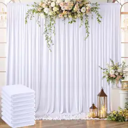 40ftx8ft White Wrinkle-Free Backdrop Curtains,… — Photo 1