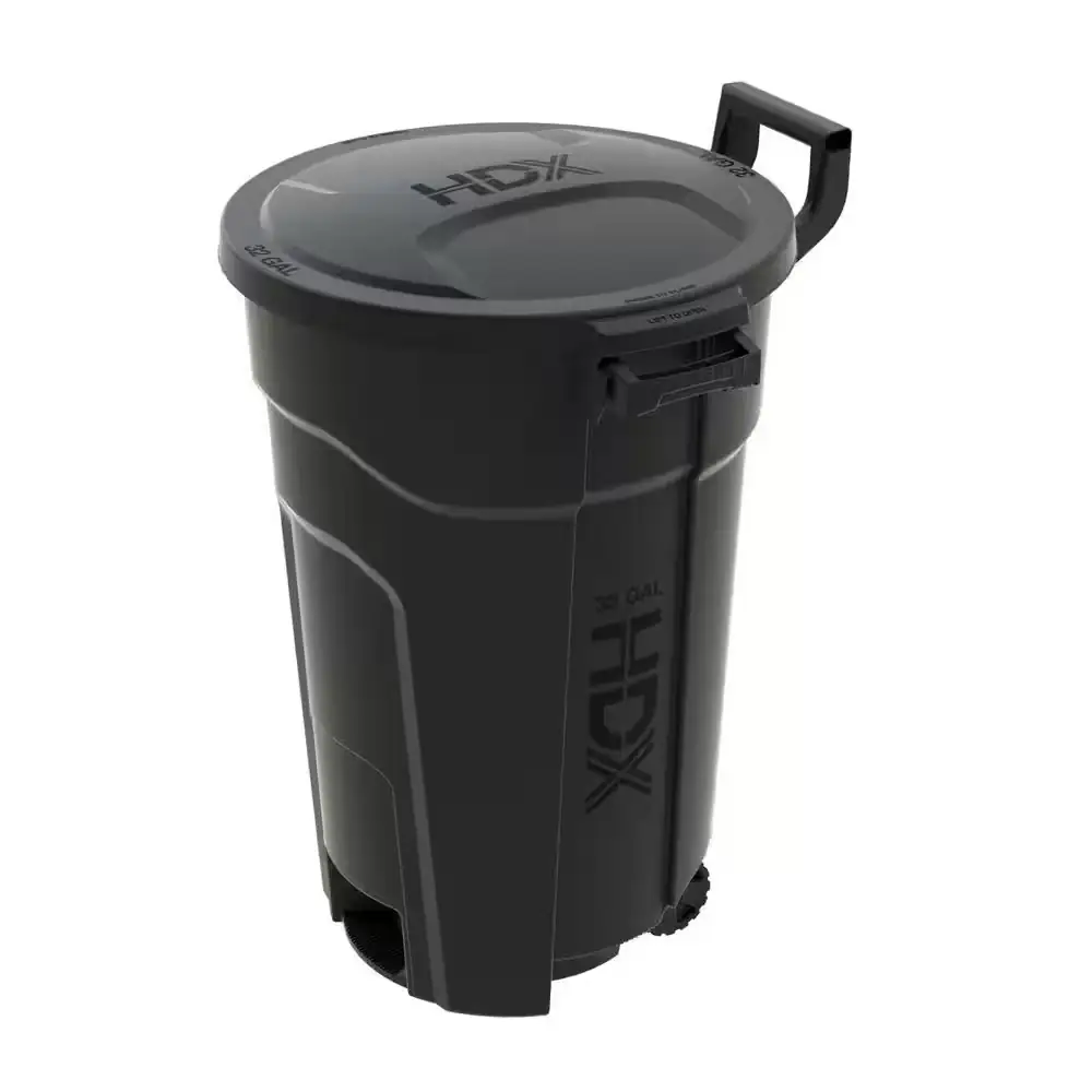 32 Gal. Black Vented Trash… — Photo 1