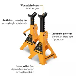 3-Ton Ratcheting Jack Stands (2-Piece) — Photo 2