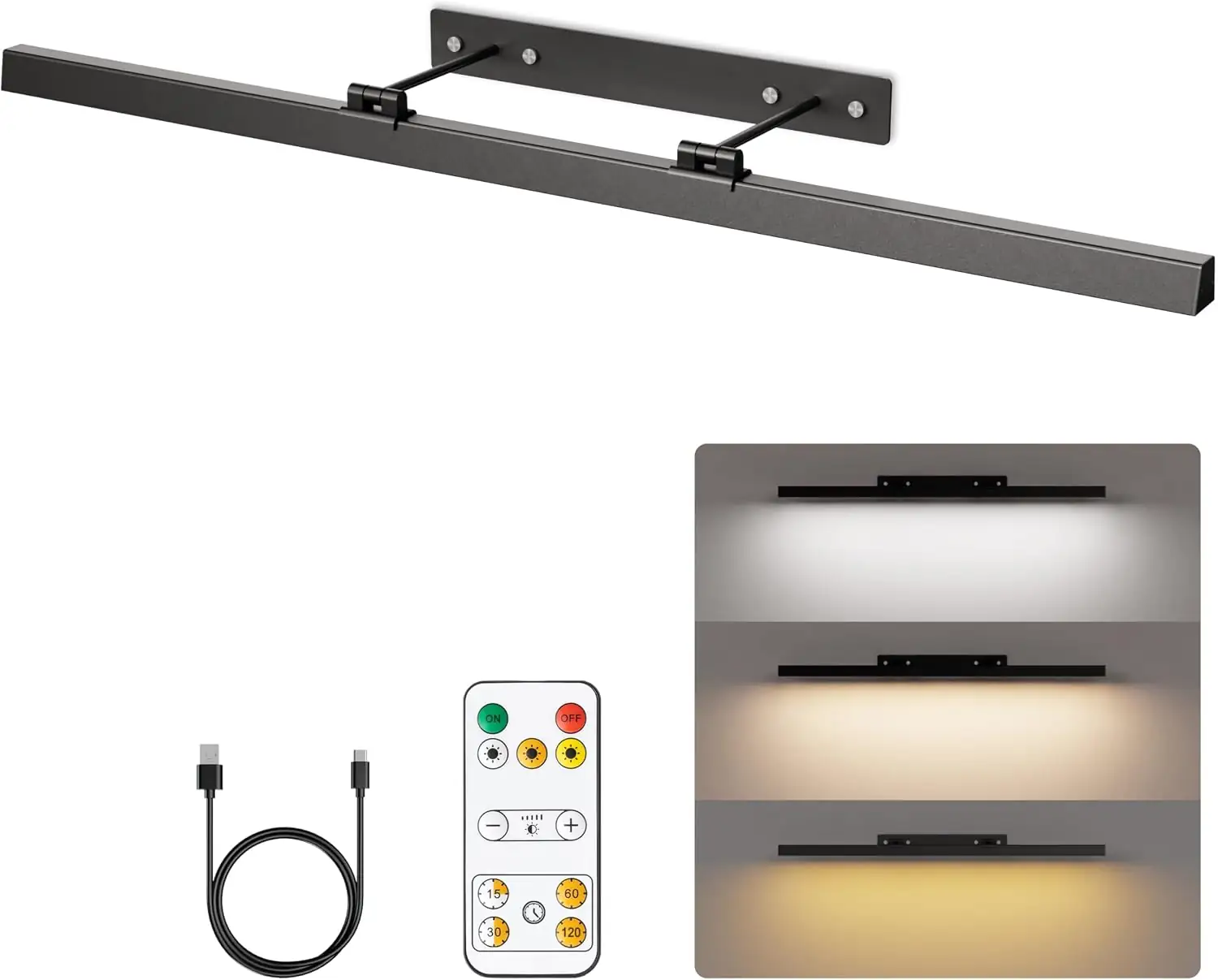 Rechargeable 39.4-inch Wireless Picture Light… — Photo 1