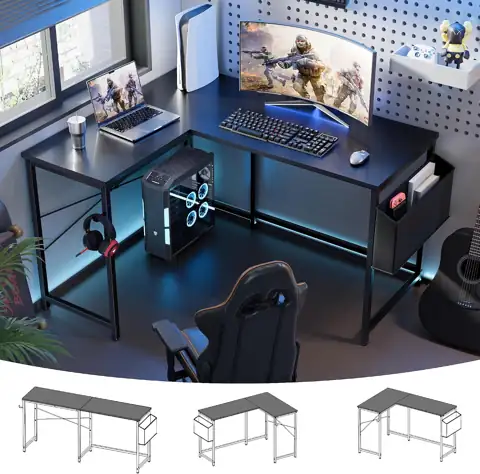 Pamray 47-Inch Reversible L-Shaped Gaming… — Photo 1