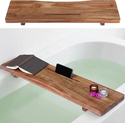Acacia Wood Bathtub Tray Caddy… — Photo 1