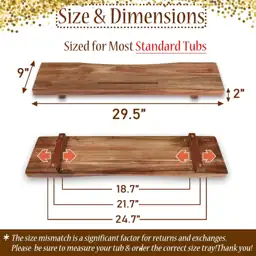 Acacia Wood Bathtub Tray Caddy… — Photo 2