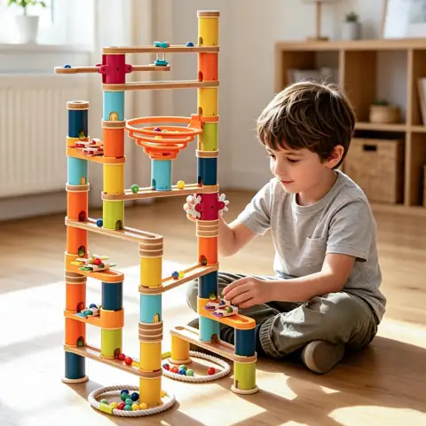 146pcs Bamboo Marble Runs Building… — Photo 1