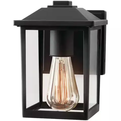 1-Light 7 in. Black Hardwired… — Photo 1