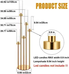 42.5in Gold 5-Arm Candle Holders… — Photo 2