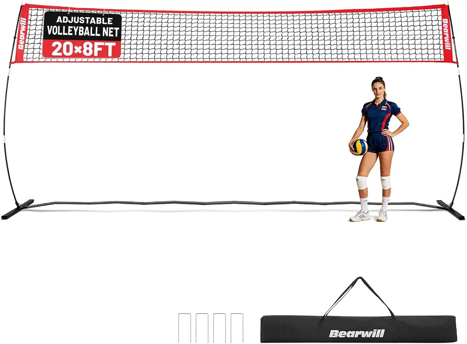 Bearwill Volleyball Net, 12FT/20FT Portable… — Photo 1