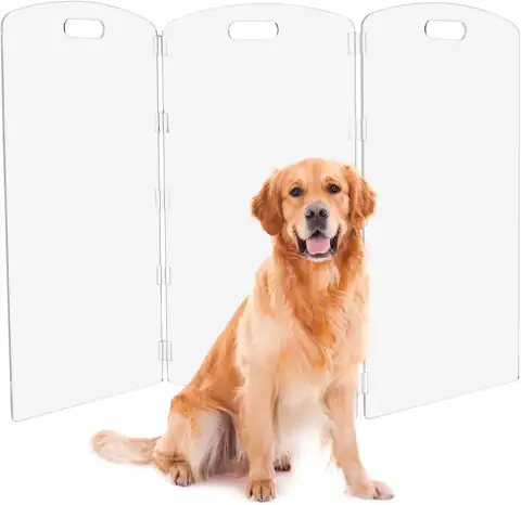 Clear Acrylic Freestanding Dog Gate… — Photo 1