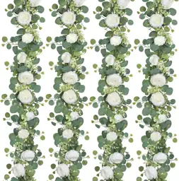 Artificial Eucalyptus Flower Garlands, White,… — Photo 1