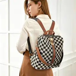 Checkered Backpack Purse for Women… — Photo 2
