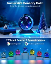 Jellyfish Lamp for Sleep Anxiety Calming Night Light for Bedroom(Black ...