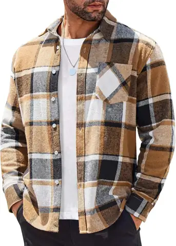 COOFANDY Men's Flannel Shirt, Long… — Photo 1