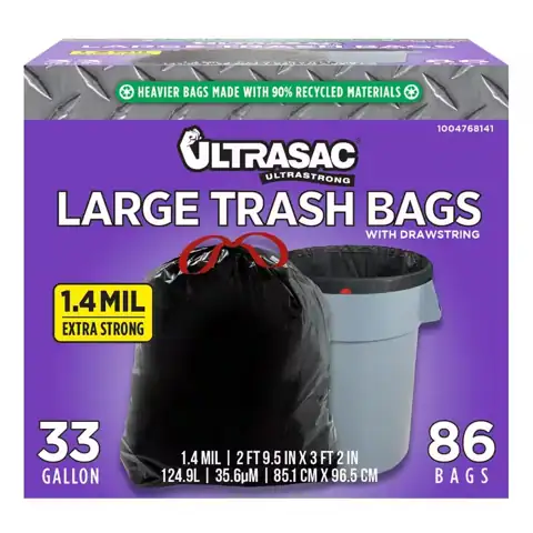 33 Gal. Black Large Drawstring… — Photo 1
