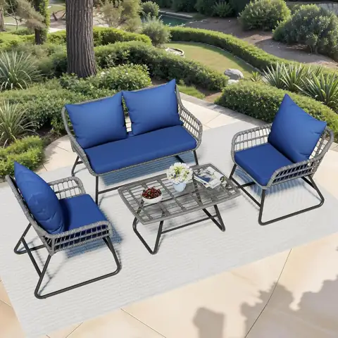 YITAHOME 4-Piece Patio Set, Wicker… — Photo 1