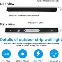 2-Pack 47.3in Exterior Wall Lights,… — Photo 2