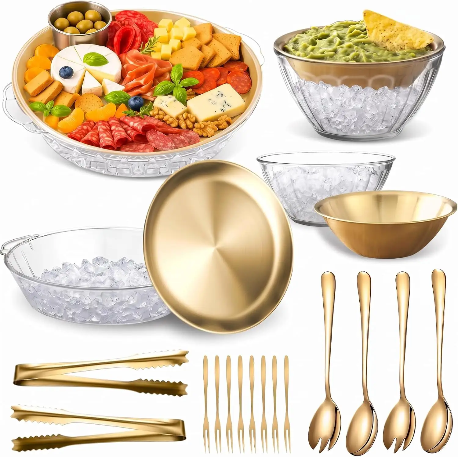 4-Piece Chilled Serving Tray &… — Photo 1