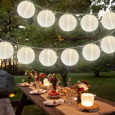 Lantern String Lights, 27.5ft, White… — Photo 1