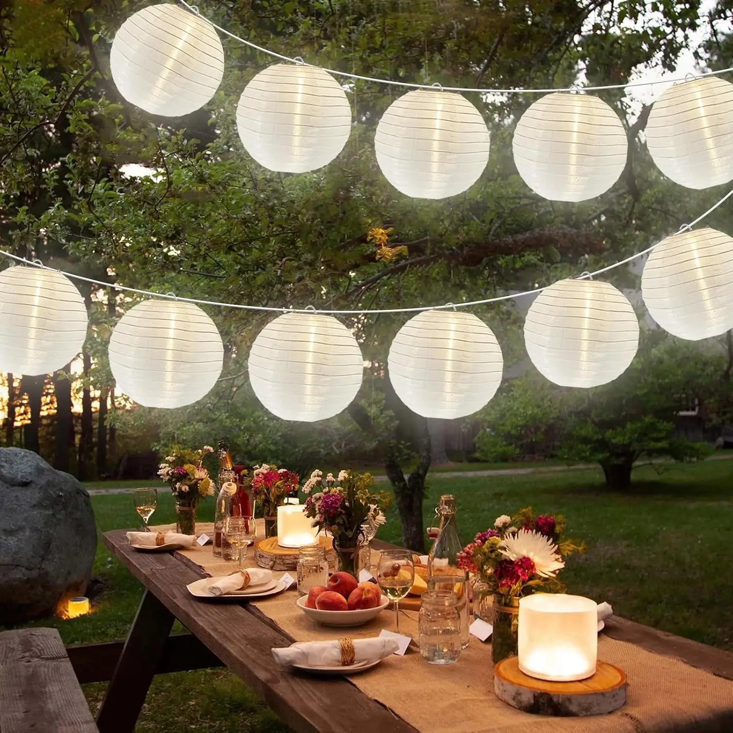 Lantern String Lights, 27.5ft, White… — Photo 1
