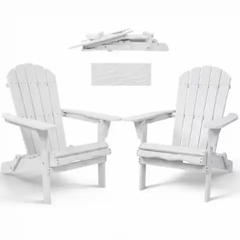 White Solid Wood Outdoor Folding… — Photo 1