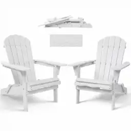 White Solid Wood Outdoor Folding… — Photo 1