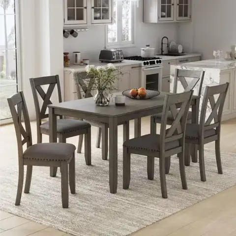 Caitbrook 7-Piece Rectangle Gray MDF… — Photo 1