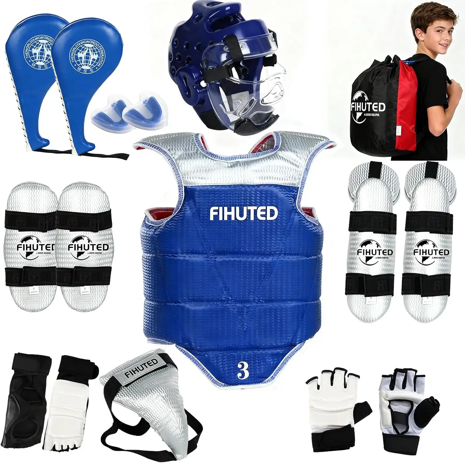 Taekwondo Sparring Gear Set with… — Photo 1