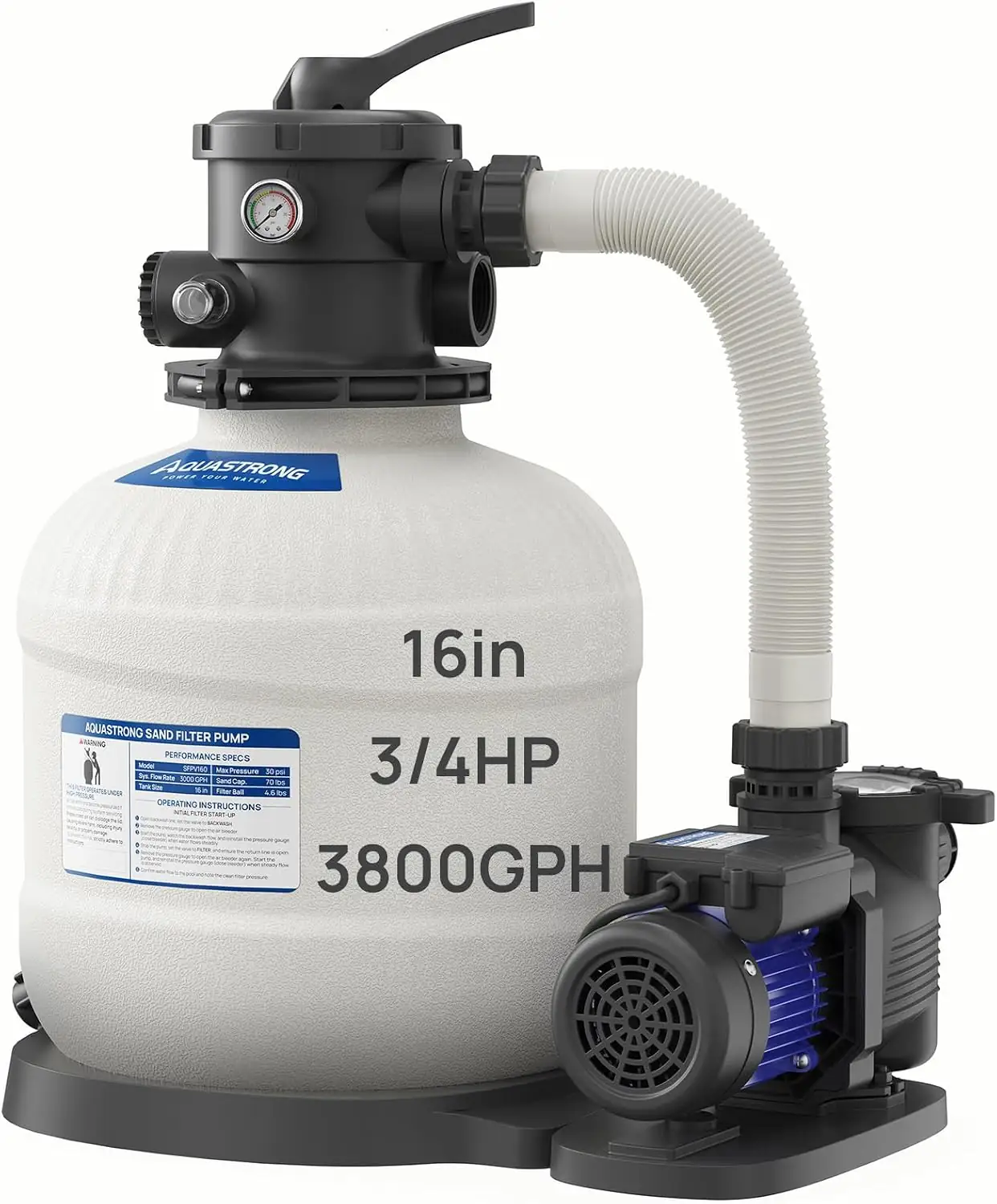 AQUASTRONG 16in Sand Filter Pump… — Photo 1