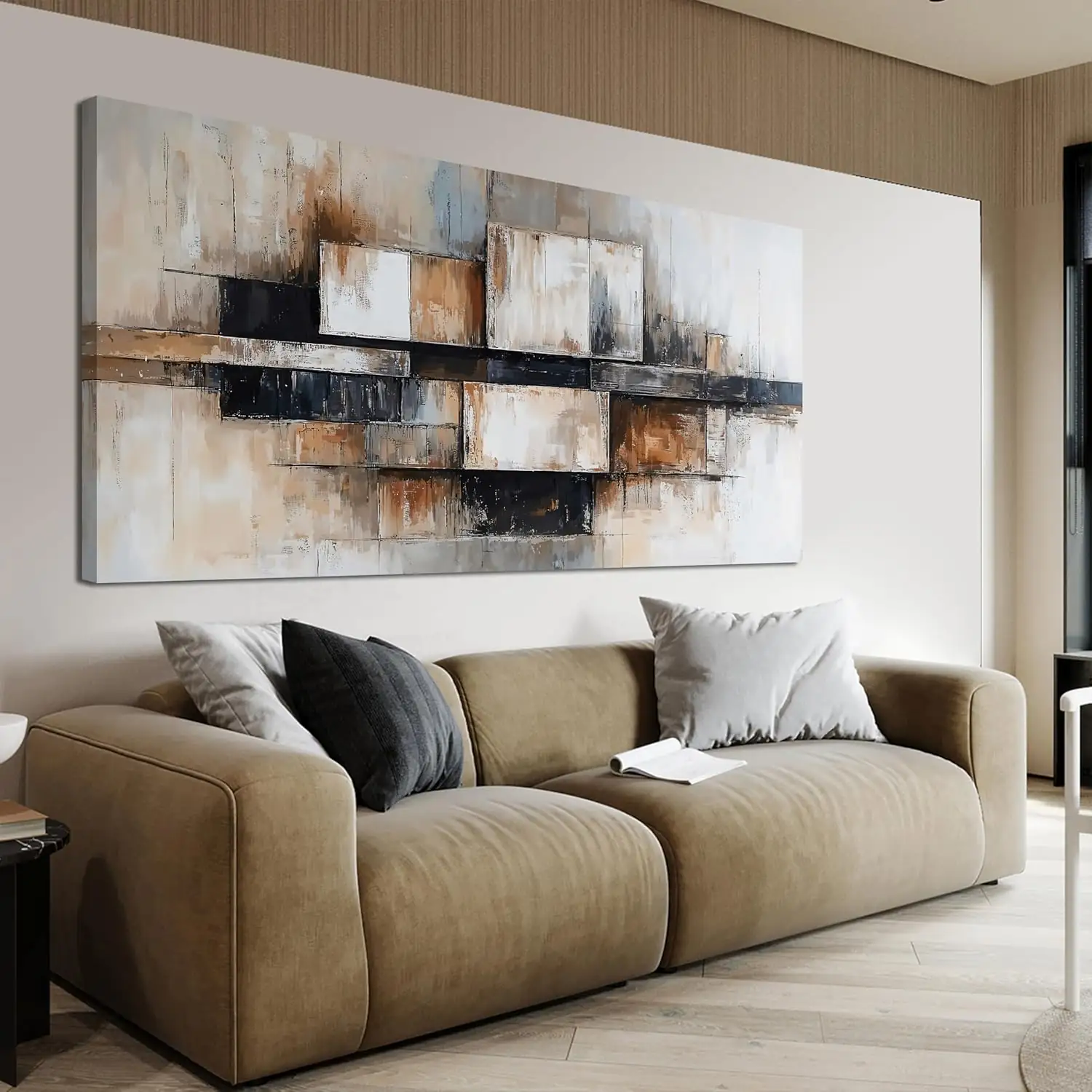 Geometric Beige & Black Wall… — Photo 1