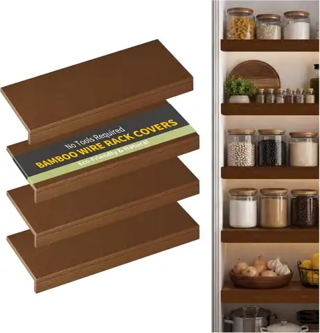 Bamboo Wire Shelf Covers, 30"… — Photo 1