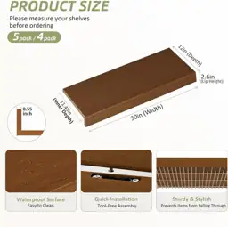 Bamboo Wire Shelf Covers, 30"… — Photo 2