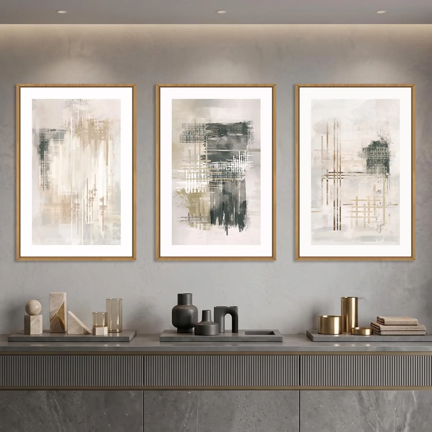 Ausril Large Neutral Abstract Beige… — Photo 1