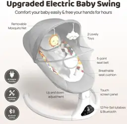 Baby Swing for Infants, Bluetooth… — Photo 2