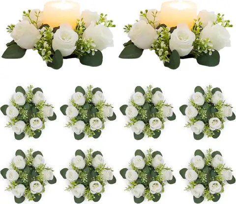 NUPTIO White Flower Wreath for… — Photo 1