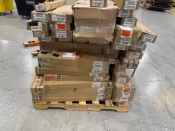Pallet of assorted faux wood… — Photo 2