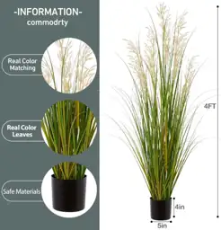Artificial Plant, 47in Pampas Grass… — Photo 2