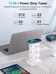 6FT Power Strip Tower with… — Photo 2