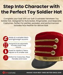 Nicky Bigs Novelties Morph Adult Toy Soldier Hat Majorette Ringmaster ...
