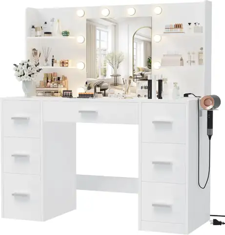Furmax Vanity Desk with LED… — Photo 1